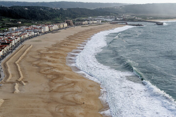 Town of Nazare, Portugal - view below the cliffs