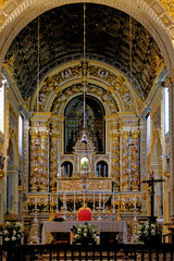 Fototapeta na wymiar Inside Church of Our Lady of Nazare - Town of Nazare, Portugal