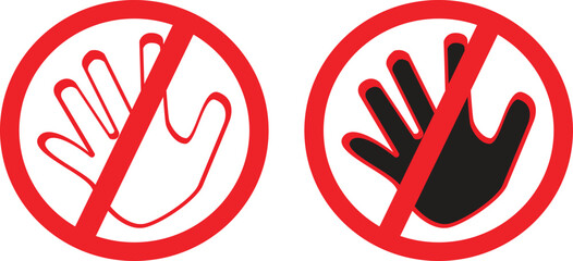 no sign hand icon vector