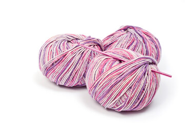Colored natural wool yarn for knitting or crocheting. Hobbies for people of all ages.