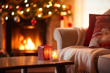 Christmas decor, holiday time and country cottage style, cosy atmosphere, decorations in the...