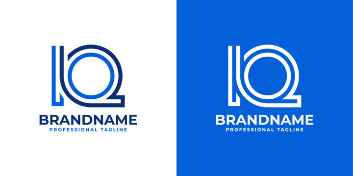 Letter IQ Line Monogram Logo, suitable for business with IQ or QI initials.