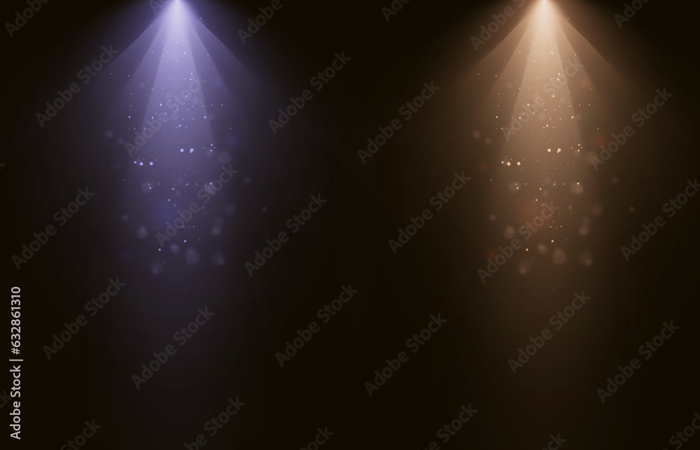Aufkleber searchlights. light effect stage for presentation illuminated by spotlights. vector illustration.