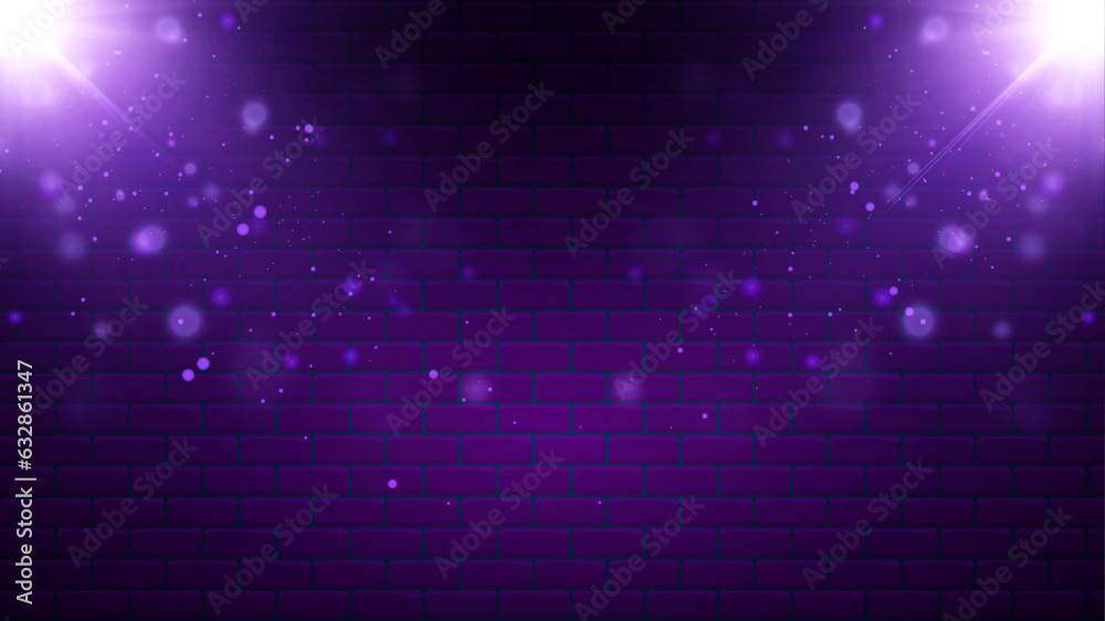 Poster searchlights. light effect stage for presentation illuminated by spotlights. vector illustration.