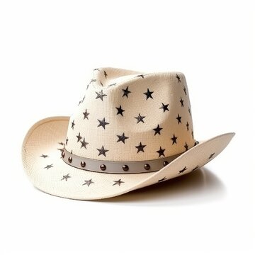 Cowboy hat with stars pattern isolated on plain background