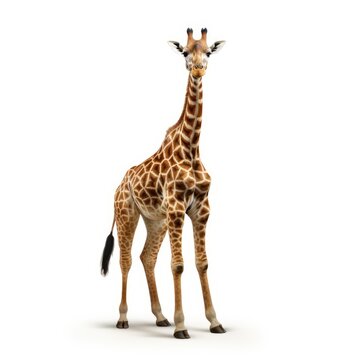 Giraffe in white background, AI generated Image
