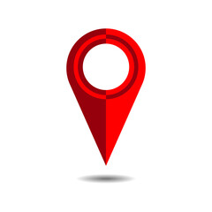 Location pin red icon isolated on white background. GPS marker symbol. Navigation icon symbol. Vector illustration.