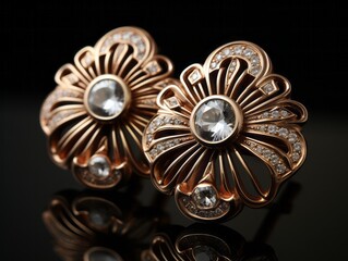 High-end earrings. Product photography.