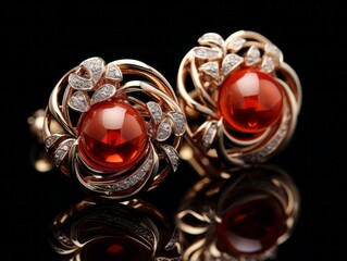High-end earrings. Product photography.