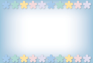 パステルカラーの可愛い桜の花