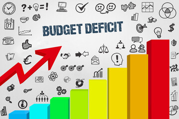 Budget deficit	 - obrazy, fototapety, plakaty