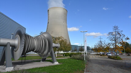 Low-pressure turbine rotor with shrouded and standing blades used in Gösgen nuclear power plant...
