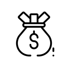 money bag line icon