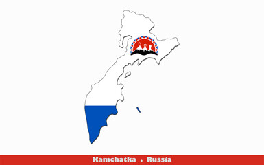 Kamchatka Flag -  Political divisions of Russia (EPS)
