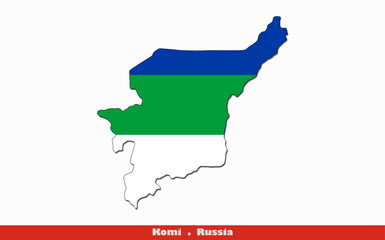 Komi Flag -  Political divisions of Russia (EPS)