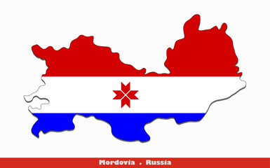 Mordovia Flag -  Political divisions of Russia (EPS)