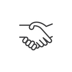 Fototapeta premium Partnership handshake line icon