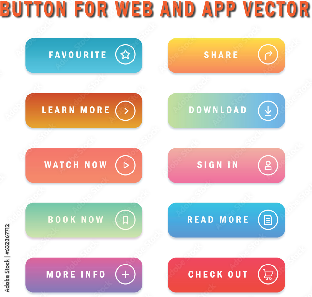 Wall mural cta web button collection