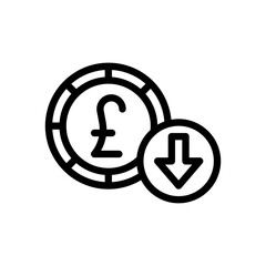 pound sterling line icon