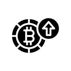 Obraz premium bitcoin glyph icon