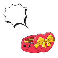Speech bubble. With a cute cartoon character. Hand drawn. Thinking balloons. Isolated on white background. Vector illustration.