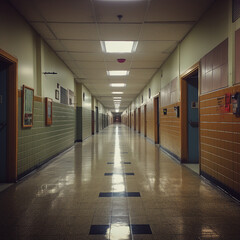 Obraz premium Generative ai collage image picture of light empty hall in school office apartments
