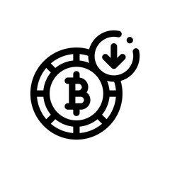 Fototapeta premium bitcoin line icon