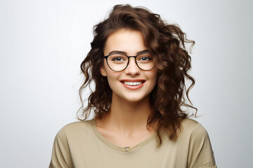 Obraz premium Generative AI portrait of young charming confident woman in formal clothes suit experienced office worker