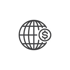 Global economy line icon