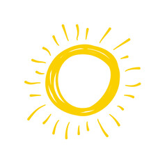 Sun doodle. Trendy vector summer symbol for website design, web button, mobile app. vector doodle suns.