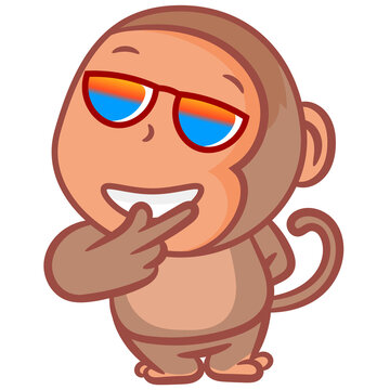 Handsome pose monkey gesture