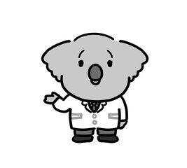 ポイントを説明する擬人化したコアラの医療従事者
