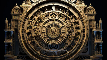 Fototapeta premium Clockwork Nexus: Portal to Temporal Enigma