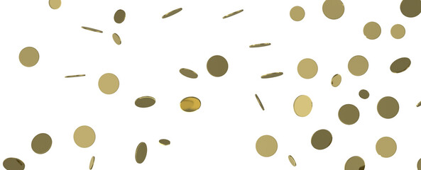 Golden Delight: Captivating 3D Illustration of Joyful Gold Confetti