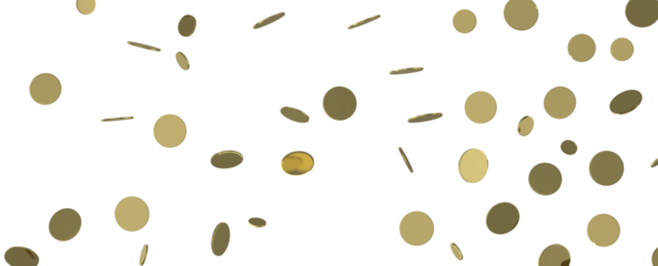 Golden Delight: Captivating 3D Illustration of Joyful Gold Confetti