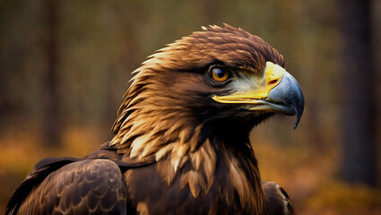 Obraz premium Spread wings majestic eagle bird of prey soars generated by AI