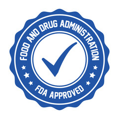 FDA Or Food and Drug Administration Approved Seal, Badge, Emblem, Label, Packaging Design Elements, The United States Food And Drug Administration Certified Badge Design, CBD Label Design Elements