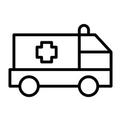 Emergency vehicle, medical transport, rescue vehicle, paramedic unit, EMS vehicle. icon