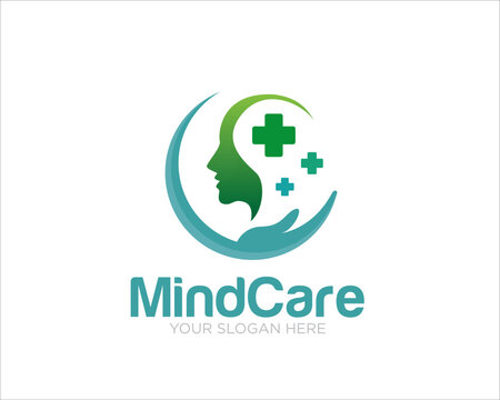 mind care logo designs simple modern for medical service and clinic logo