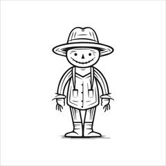 Obraz premium halloween scarecrow illustration