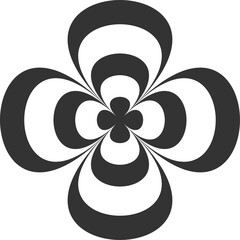 Geometric Monoline Flower Shape Abstract Ornament