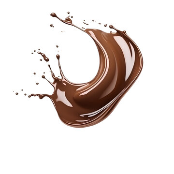 Splash of brown chocolate or hot coffee isolated 