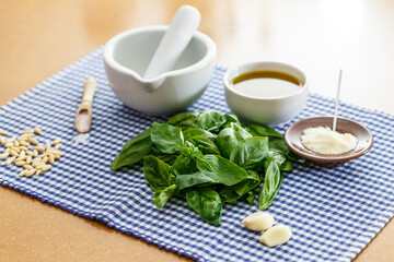 Italian pesto ingredients