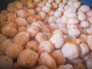 Close up view of Indonesia's food, pentol in Java