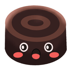 chocolate cake on a white background