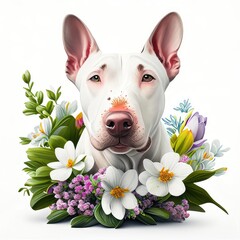 dog with flower