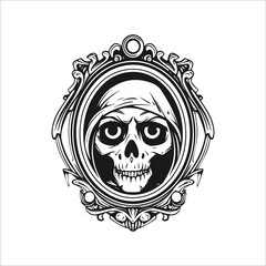 halloween skull illustration