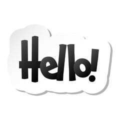 Hello! lettering sticker. Vector illustration