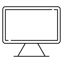 Laptop with pointer or cursor icon. Simple line style for web template and app.