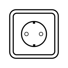 Power socket line icon. Vector symbol in trendy flat style on white background. Web sing for design.